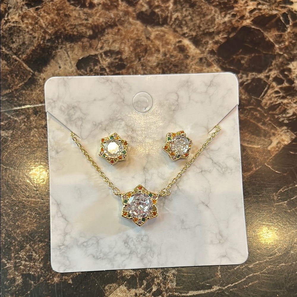 NEW Gold plated Star Jewelry Set